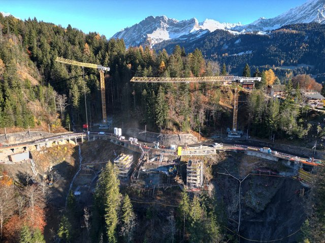 Construction du nouveau pont de la Barboleuse, étape 2023 © Eric Frigière