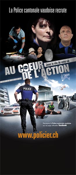 affiche recrutement 2012 - ©Police cantonale vaudoise