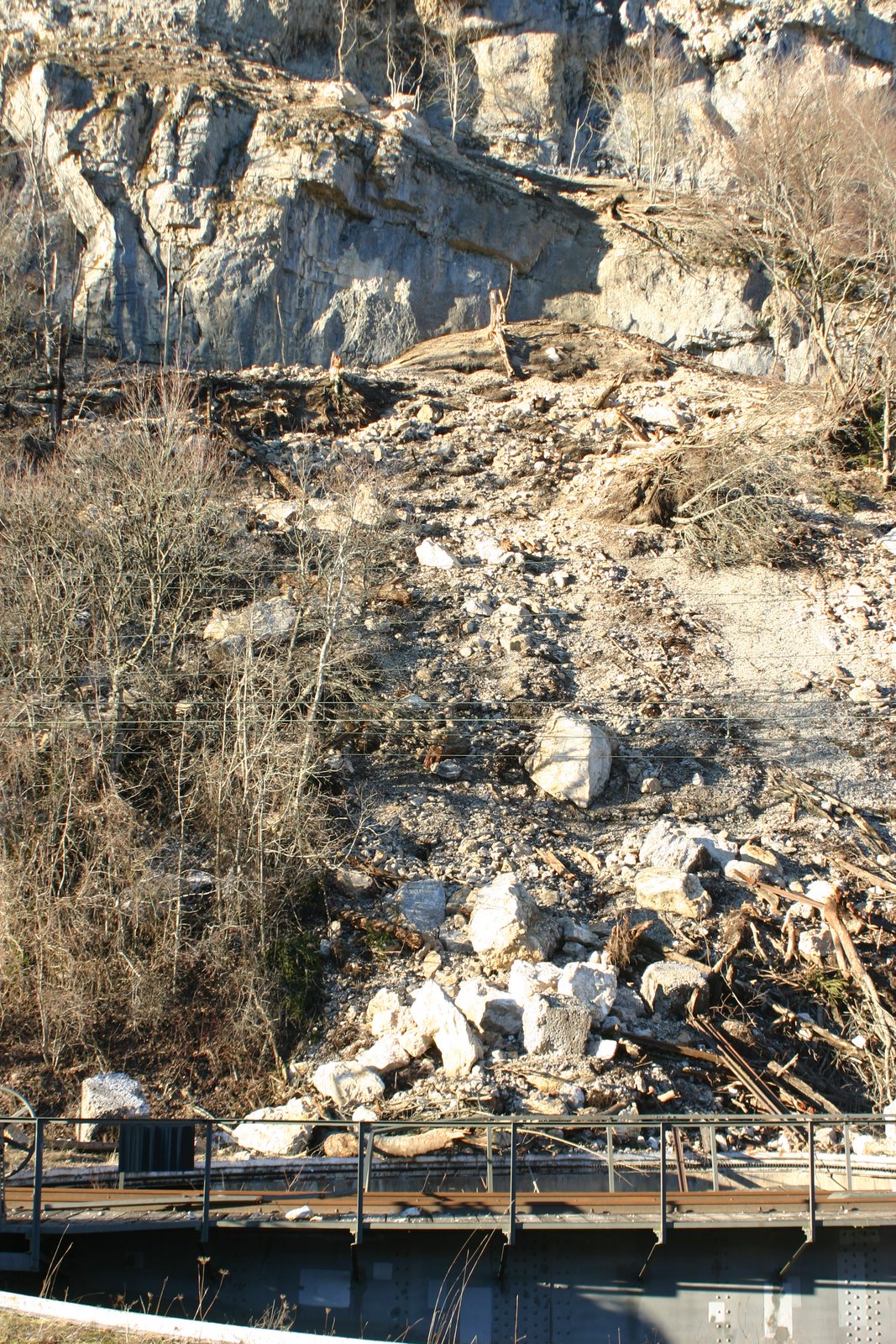 Eboulement sur la plaque tournante CFF, Vallorbe, décembre 2010