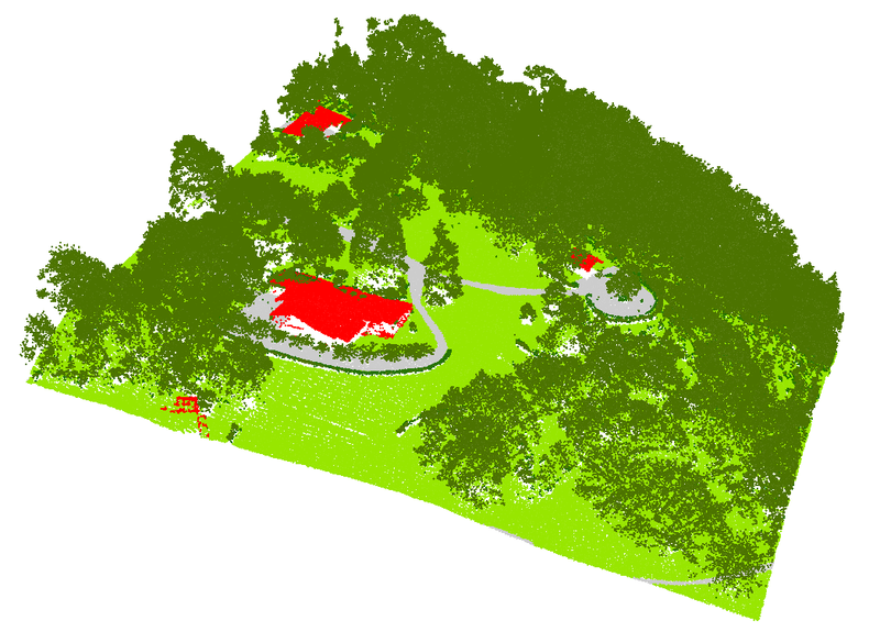 Nuage de points bruts LiDAR classsifiés Nuage de points bruts LiDAR classsifiés