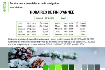 Horaires fermeture