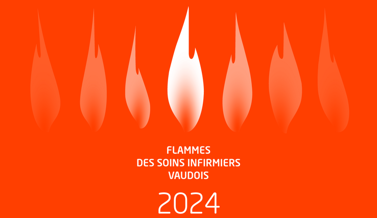 Logo 2024 des Flammes des soins infirmiers vaudois