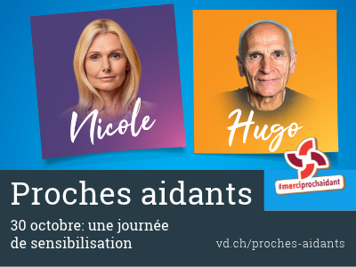 Image de la campagne: deux portraits, une femme jeune (Nicole), et un homme âgé (Hugo).