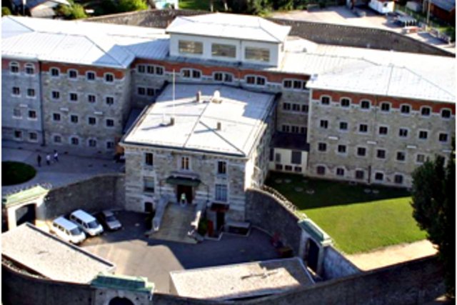 Vue aérienne de la prison du Bois-Mermet, à Lausanne.