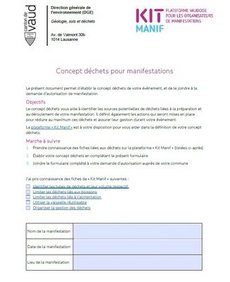 Concept déchêts pour manifestation