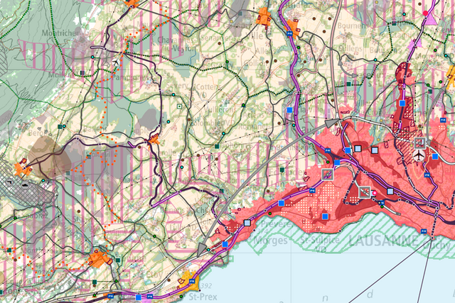 extrait d'une image du Plan directeur cantonal (fond de carte)