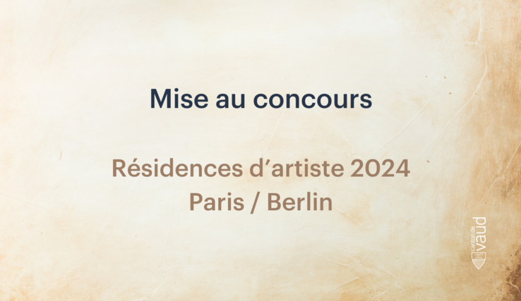 Image avec texte "Mise au concours Résidences d'artiste 2024"