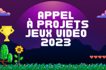 Image avec le texte "Appel à projets jeux vidéo 2023"