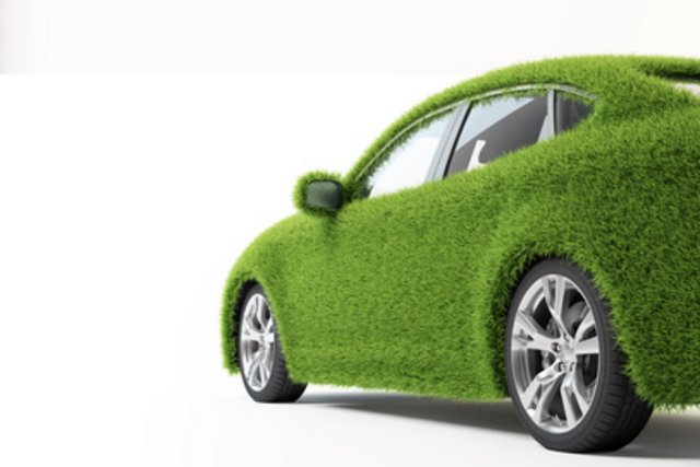 Une voiture dont la carrosserie est faite de gazon.