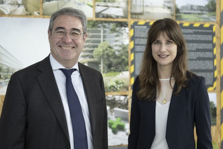 Rebecca Ruiz, conseillère d'État chargée du DSAS, et Frédéric Borloz, conseiller d'État chargé du DEF