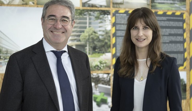 Rebecca Ruiz, conseillère d'État chargée du DSAS, et Frédéric Borloz, conseiller d'État chargé du DEF