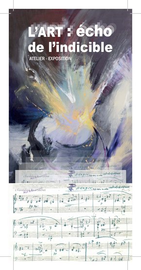 une partition de musique au-dessous d'une image imprécise, représentant une sorte d'explosion