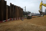 Janvier 2016 - Viaduc - Mise en place de la paroi de protection pour la pile de l'axe 3