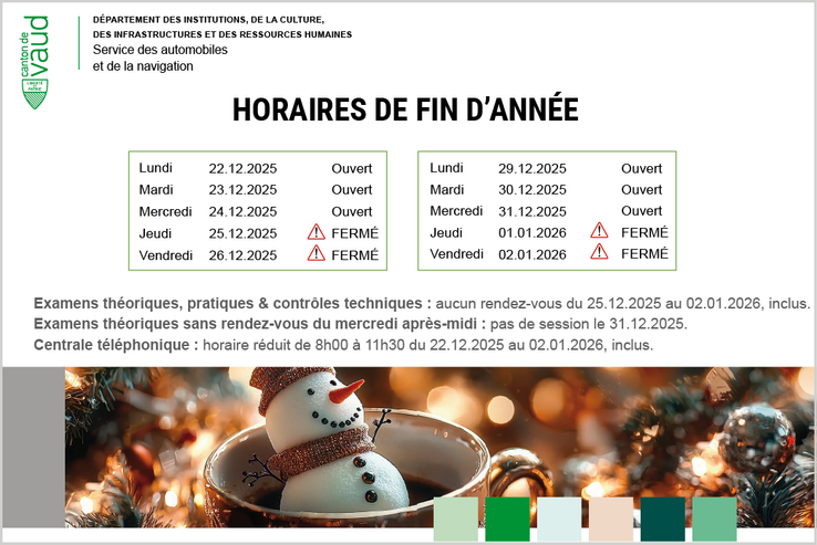Horaire de fin d'année