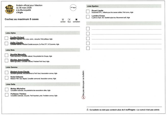 Muni blanc noms soulignés