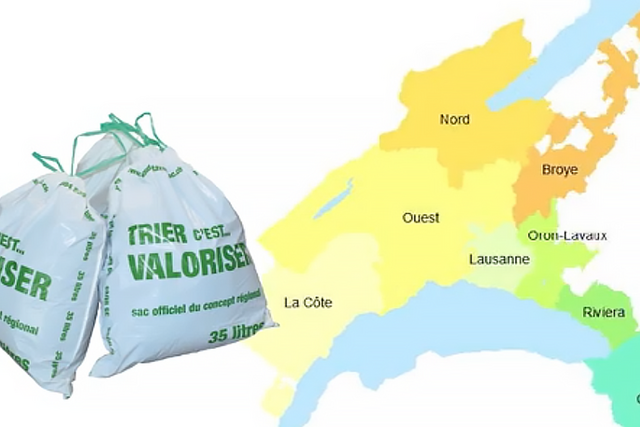 Image extraite de la capsule vidéo: une paire de sacs taxés et la carte du canton de Vaud