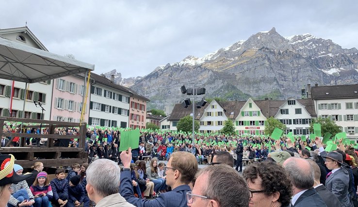 Le Bureau à la Landsgemeinde annuelle de Glaris