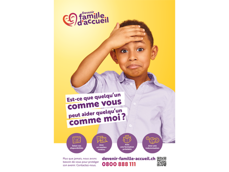 Un enfant d'une dizaine d'années à peau caramel se met la main sur le front, l'air de dire "Vraiment?". Le texte dit: "Est-ce que quelqu'un comme vous peut aider quelqu'un comme moi?"