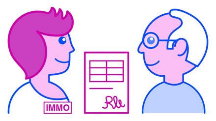L'illustration montre la rencontre avec le propriétaire ou sa gérance