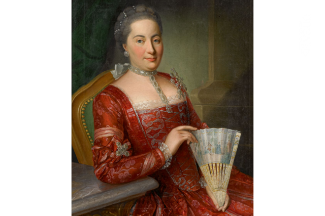 Image de couverture de la revue, portrait peint de S.C. Weiss de Mollens, épouse d'Alexandre de Watteville, vers 1760-1770.