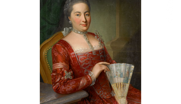 Image de couverture de la revue, portrait peint de S.C. Weiss de Mollens, épouse d'Alexandre de Watteville, vers 1760-1770.