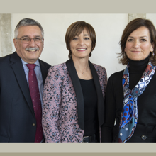 Les magistrats de la Cour des comptes (de gauche à droite) M. Guy-Philippe Bolay, Mmes Nathalie Jaquerod et Valérie Schwaar ont été élus le 11 juin 2019 pour la 3ème mandature de la Cour des comptes, de 2020 à 2025 (six ans).