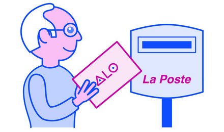 Une personne dépose sa demande papier dans une boîte aux lettres