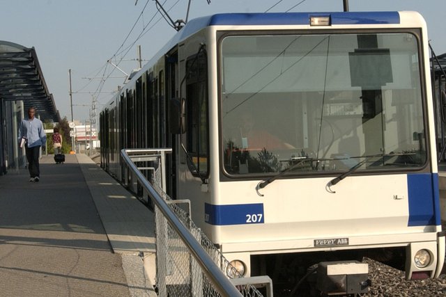 le métro M1 à Lausanne à la station UNIL-Dorigny