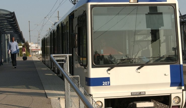 le métro M1 à Lausanne à la station UNIL-Dorigny