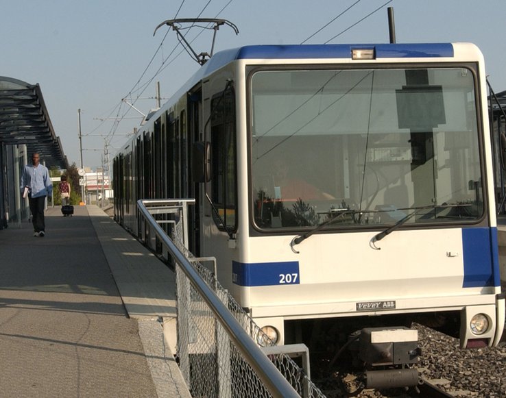 le métro M1 à Lausanne à la station UNIL-Dorigny