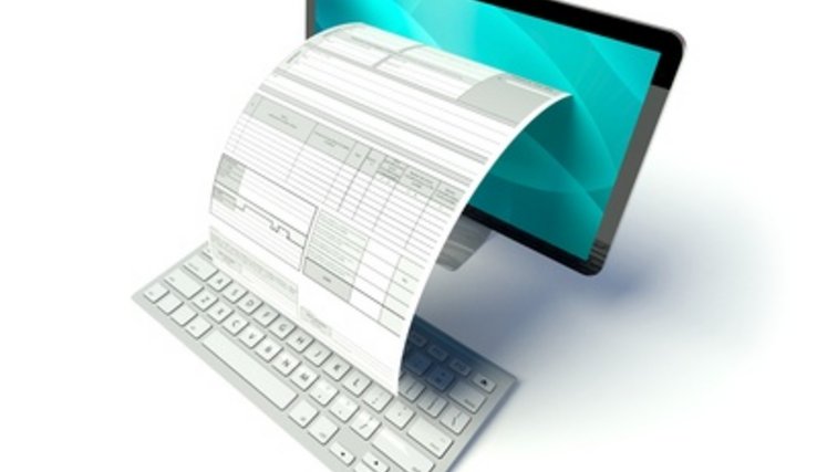 Image d'illustration: un formulaire sort de l'écran d'un laptop.