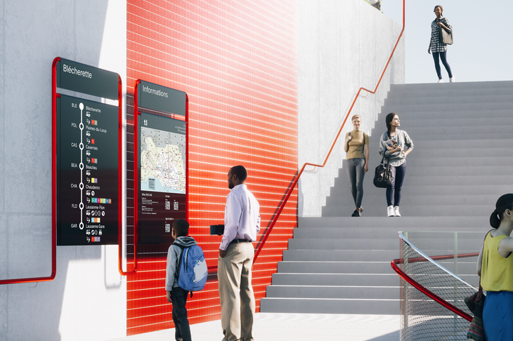 Illustration d'ambiance dans une station du futur métro m3
