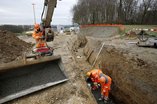 Février 2016 - Route Penthaz - Construction des drainages de bord de route