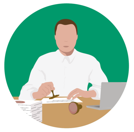 Illustration d'un juriste à l'OCRC