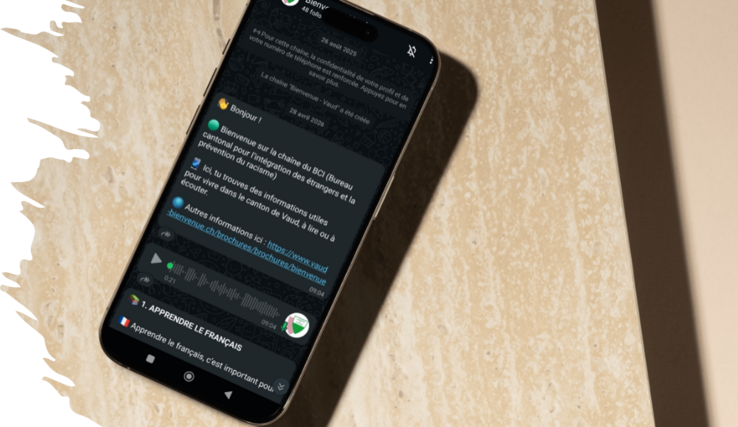 illustration chaîne whatsapp smartphone