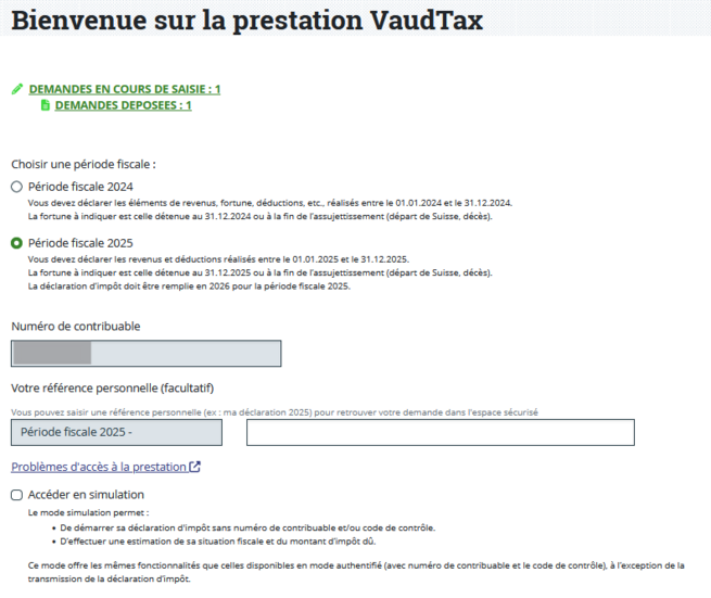 Choix de la période fiscale