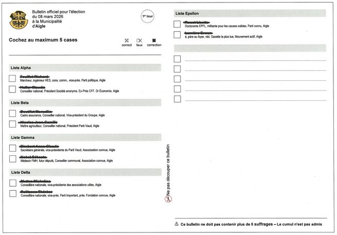 Muni blanc noms tracés