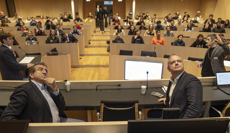 Débat des jeunes avec les candidats au Conseil des Etats, MM. Mahaim et Broulis, le 6 novembre 2023