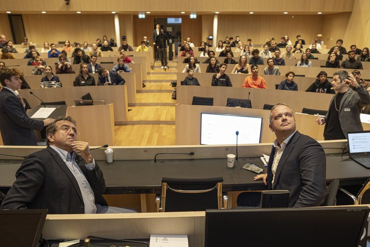 Débat des jeunes avec les candidats au Conseil des Etats, MM. Mahaim et Broulis, le 6 novembre 2023