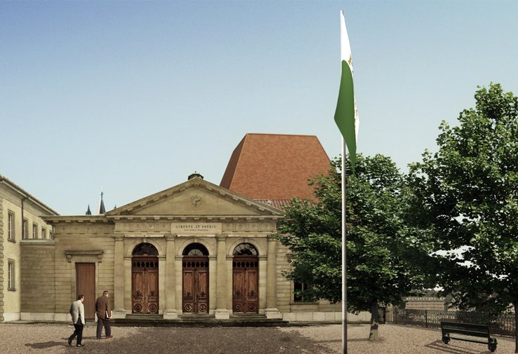 Image de synthèse représentant le nouveau Parlement vaudois