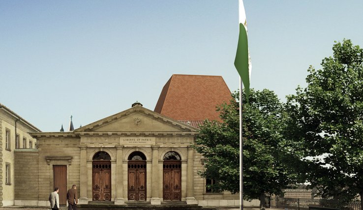 Image de synthèse représentant le nouveau Parlement vaudois