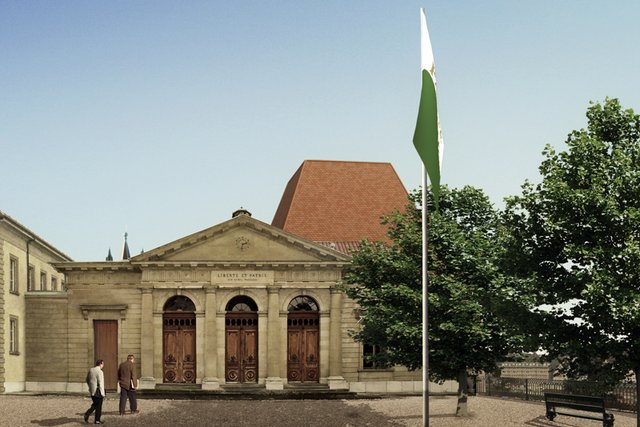 Image de synthèse représentant le nouveau Parlement vaudois