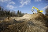 Mars 2016 - Viaduc - Terrassement du remblai de préchargement à la culée Penthaz