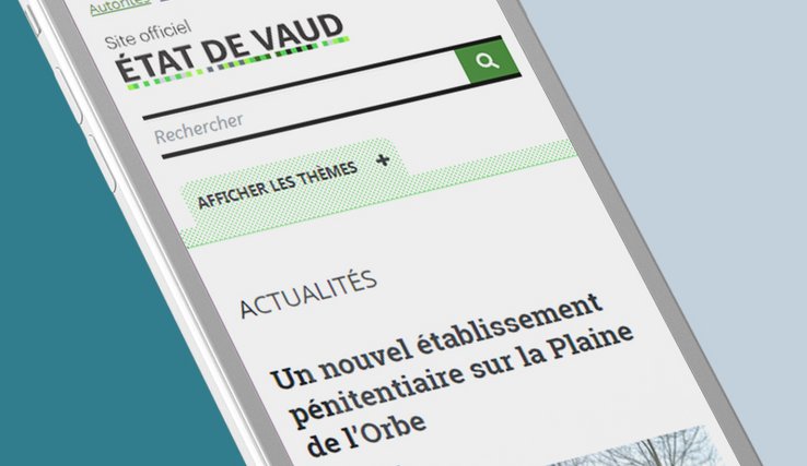 Vue du nouveau site vd.ch sur un portable