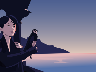 Chevaleresse tenant un faucon