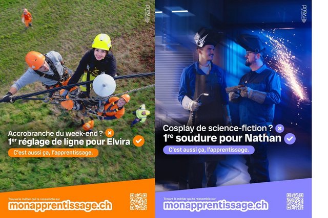 Les visuels de la campagne mettent en lumière des aspects inattendus du monde de l'apprentissage.