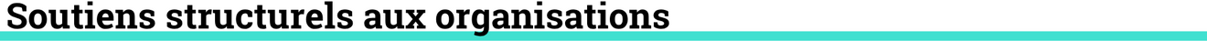 Soutiens structurels aux organisations