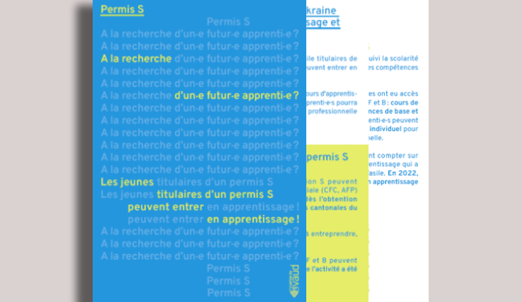 Couverture dépliant « Permis S : A la recherche d'un-e futur-e apprenti-e? »