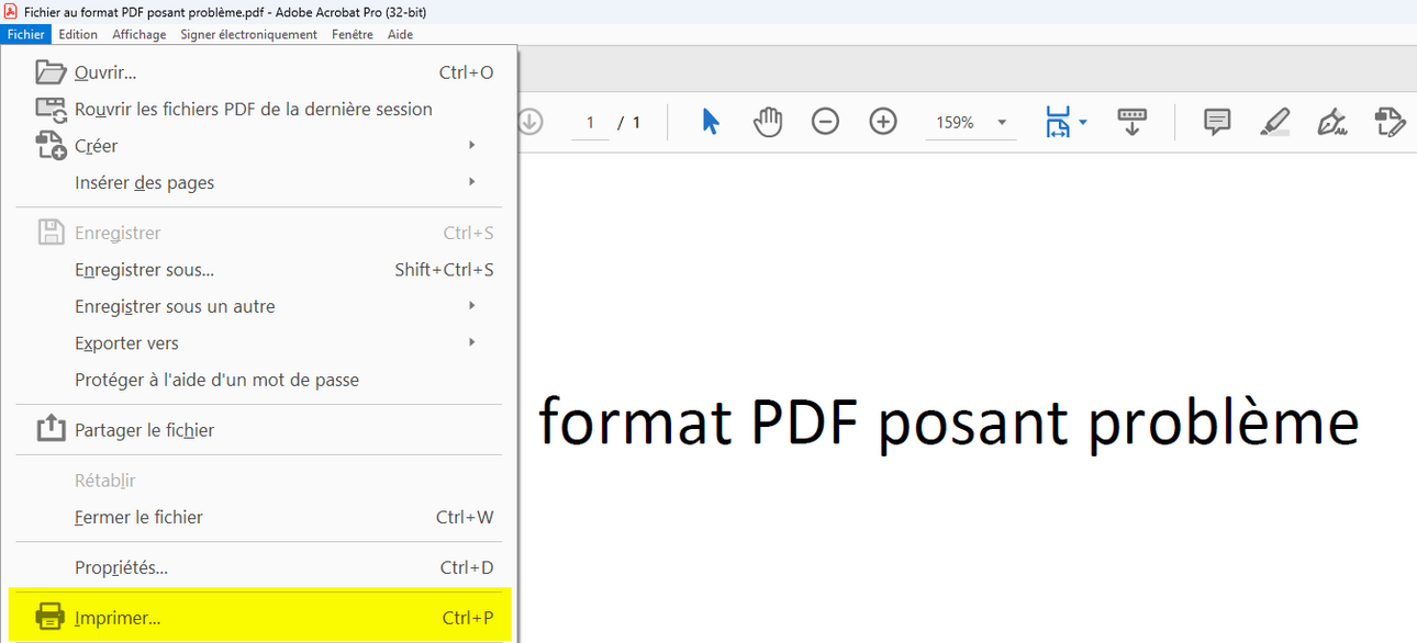 Imprimer au format PDF 1