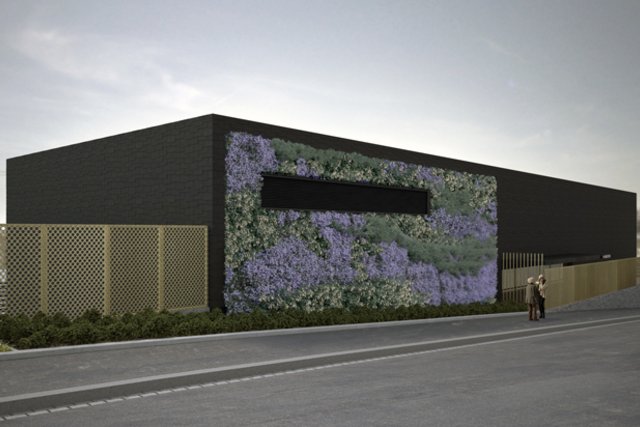 Le bâtiment possédera une façade végétalisée, représentée ici.